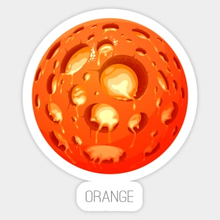 Orange Planet Sticker